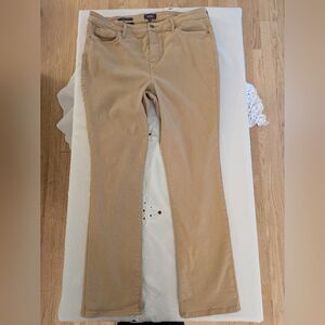 NYDJ Khaki Straight Leg Jeans - Sheri Slim Pants - Size 14